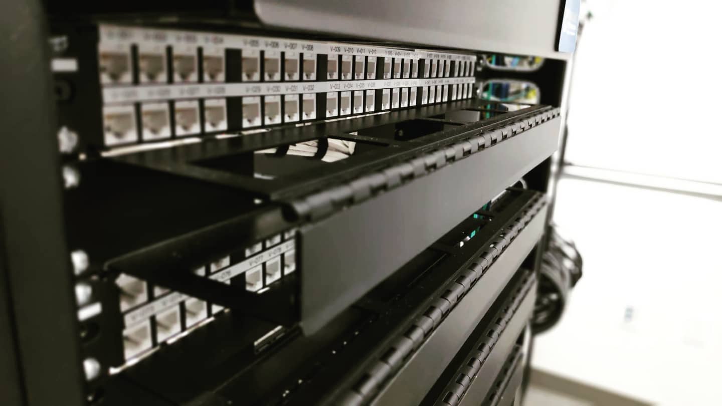 The pre-patching view of a Cabling Ottawa patch panel #cablingottawa #patchpanel #cat6 #utpcabling #structuredcabling